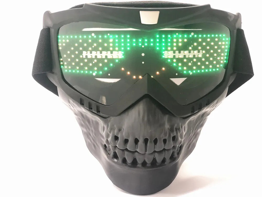 Bluetooth RGB Light Up Party Carnival Led Ski Goggles DIY LED Glasses Display Board Mask Screen Matrix Gift Toys