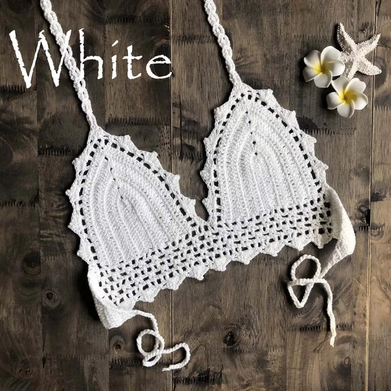 2019 New Beach Crochet Bikini Tops Summer Swimwear Top Honeymoon Hippy Bra Swimming Pools Spas Yacht Surf Bikini
