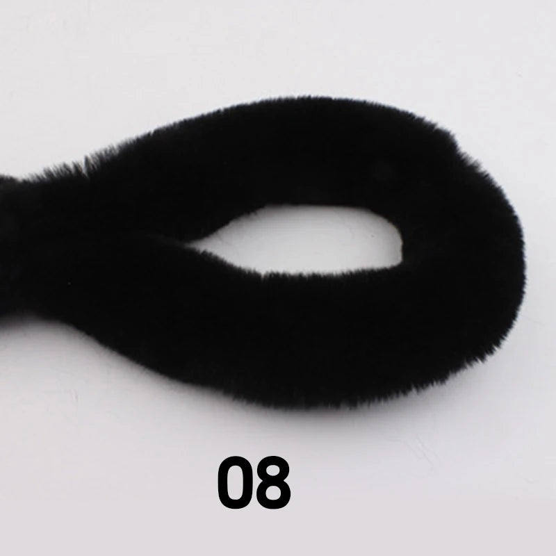 5m Thickened Artificial Rabbit Fur Trim Clothes Accessory Faux Fur Strips for Sweater Coat Hood Hat DIY Fluffy Garment Materials