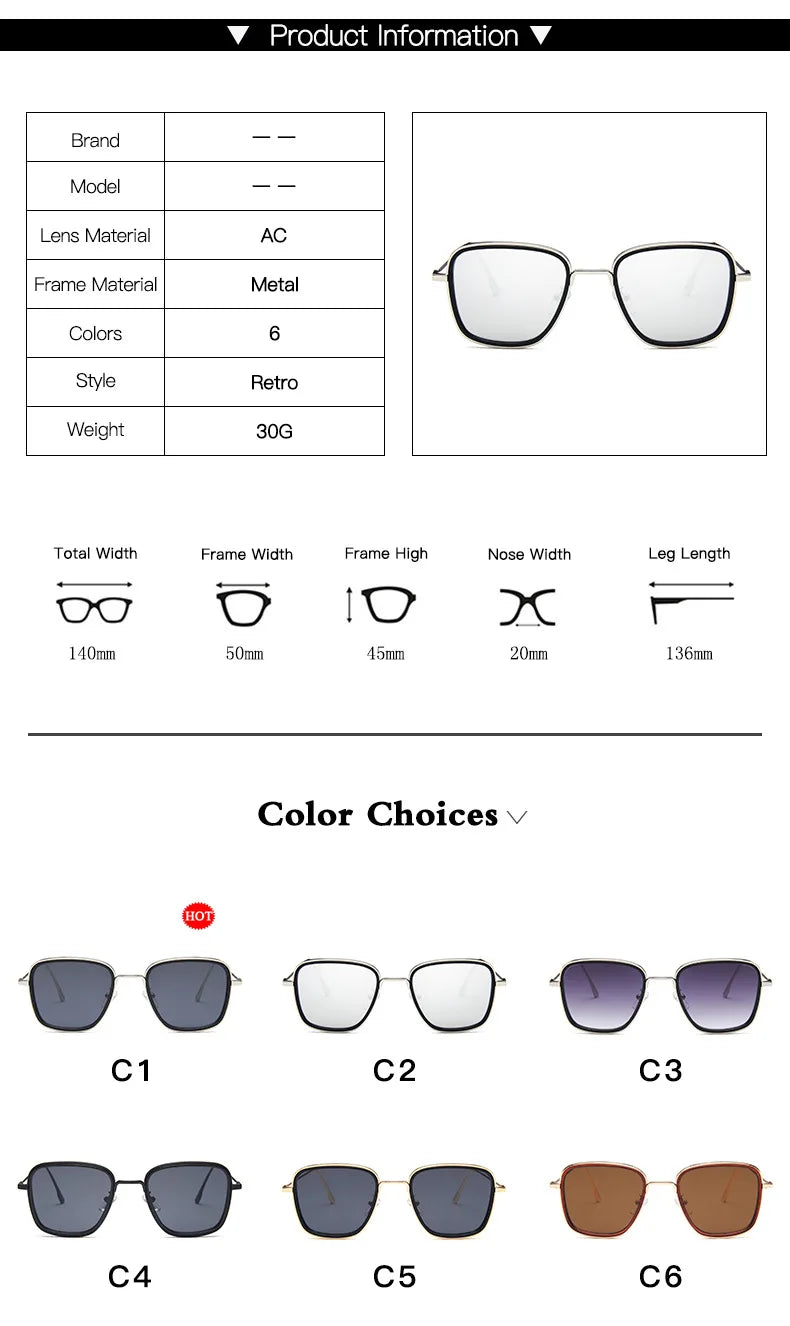 Retro Square Sunglasses Men Luxury Brand Designer Ourdoor Sun Glasses Steampunk Sunglasses Red Black Sunglass Women UV400