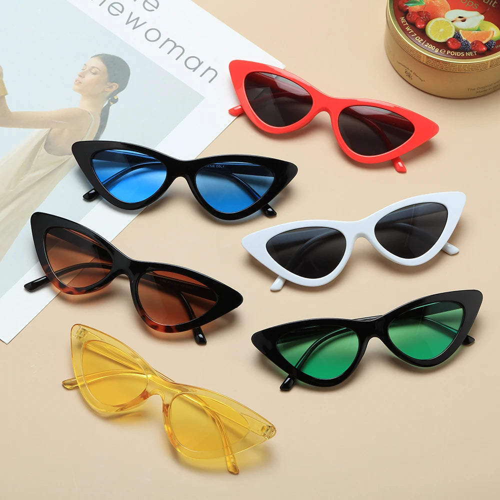 2023 Sexy Cat Eye Sunglasses Women Mirror Black Small Triangle Sun Glasses Female Lens Shades Eyewear Outdoor Driving Sunglasse