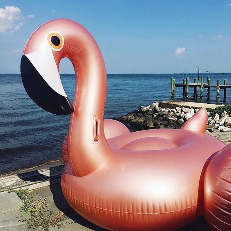 Inflatable Flamingo Swimming Pool Float Summer Island Giant Ride on Swan Swimming Lifebuoy Lounge Inflatable Pool Toy Raft