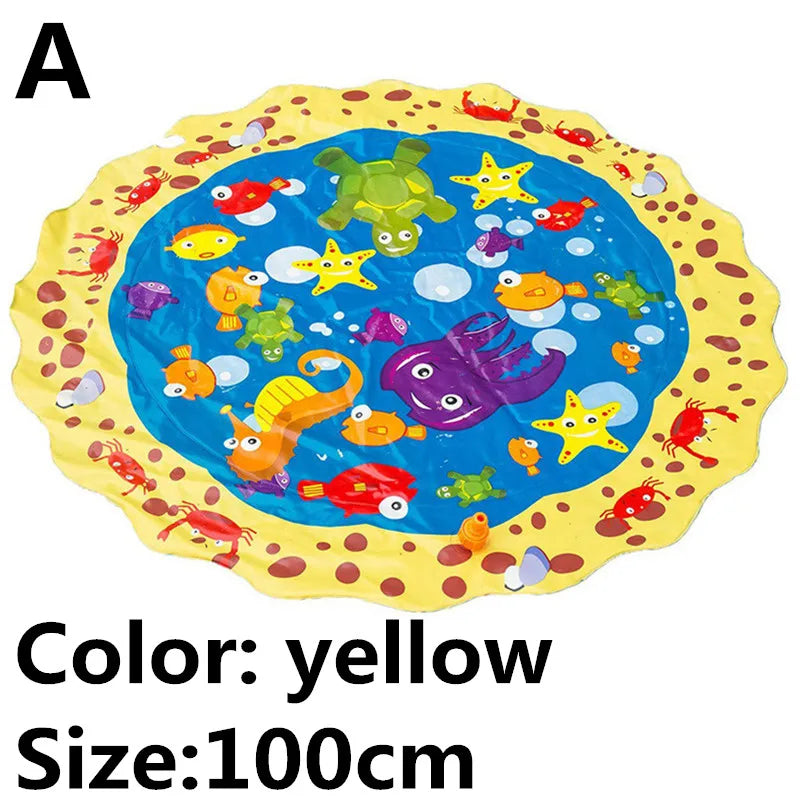 Summer Lawn Children Water Game Play Mat Kids Outdoor Splash Mat for Kids Pool Games Toy Sprinkle Splash Water Toy Bath Pad