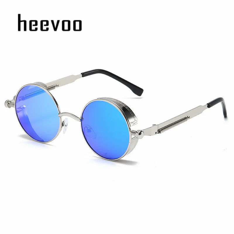 Metal Steampunk Sunglasses Men Women Fashion Round Glasses Brand Designer Vintage Sun Glasses High Quality Oculos De Sol 2021