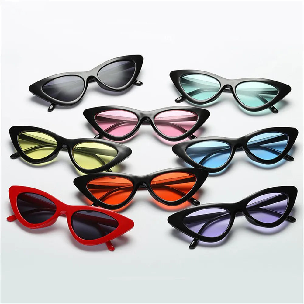 2023 Sexy Cat Eye Sunglasses Women Mirror Black Small Triangle Sun Glasses Female Lens Shades Eyewear Outdoor Driving Sunglasse