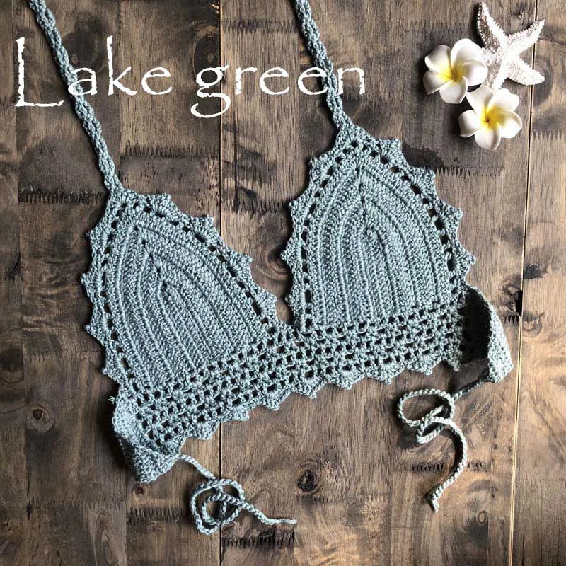 2019 New Beach Crochet Bikini Tops Summer Swimwear Top Honeymoon Hippy Bra Swimming Pools Spas Yacht Surf Bikini