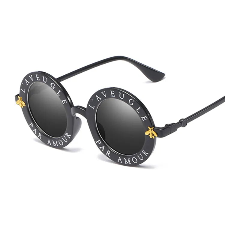 2020 New Fashion Round Frame Sunglasses Woman Vintage Sun Glasses Female Bee Design Brand Designer UV400