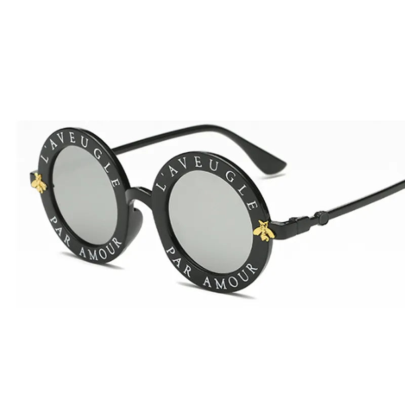 2020 New Fashion Round Frame Sunglasses Woman Vintage Sun Glasses Female Bee Design Brand Designer UV400