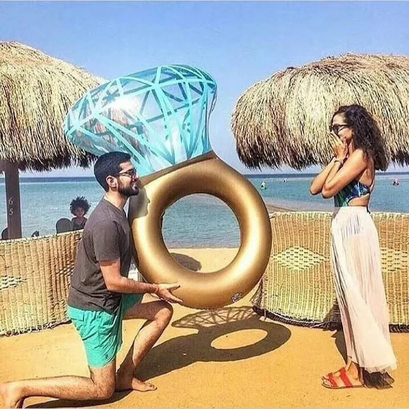 140x120 Diamond Inflatable Swimming Circle Raft Pool Float Swimming Ring for Adult Women Photo Props Pool Toys Beach Party Toy