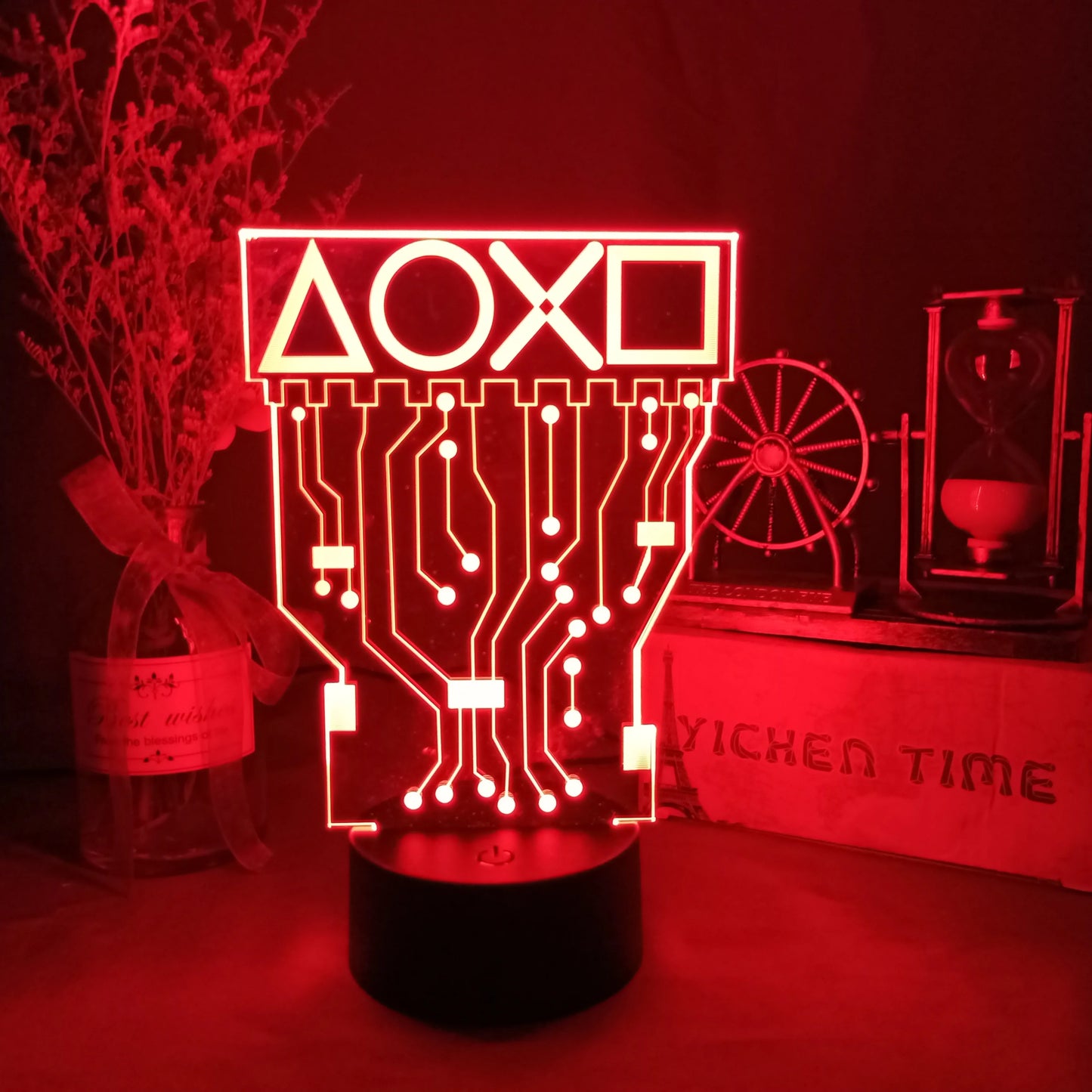 3D Night Lamp Gaming Room Desk Setup Lighting Decor Gamepad Icon LED Light Atmosphere Table Bedside Night Lamps Kids Gift