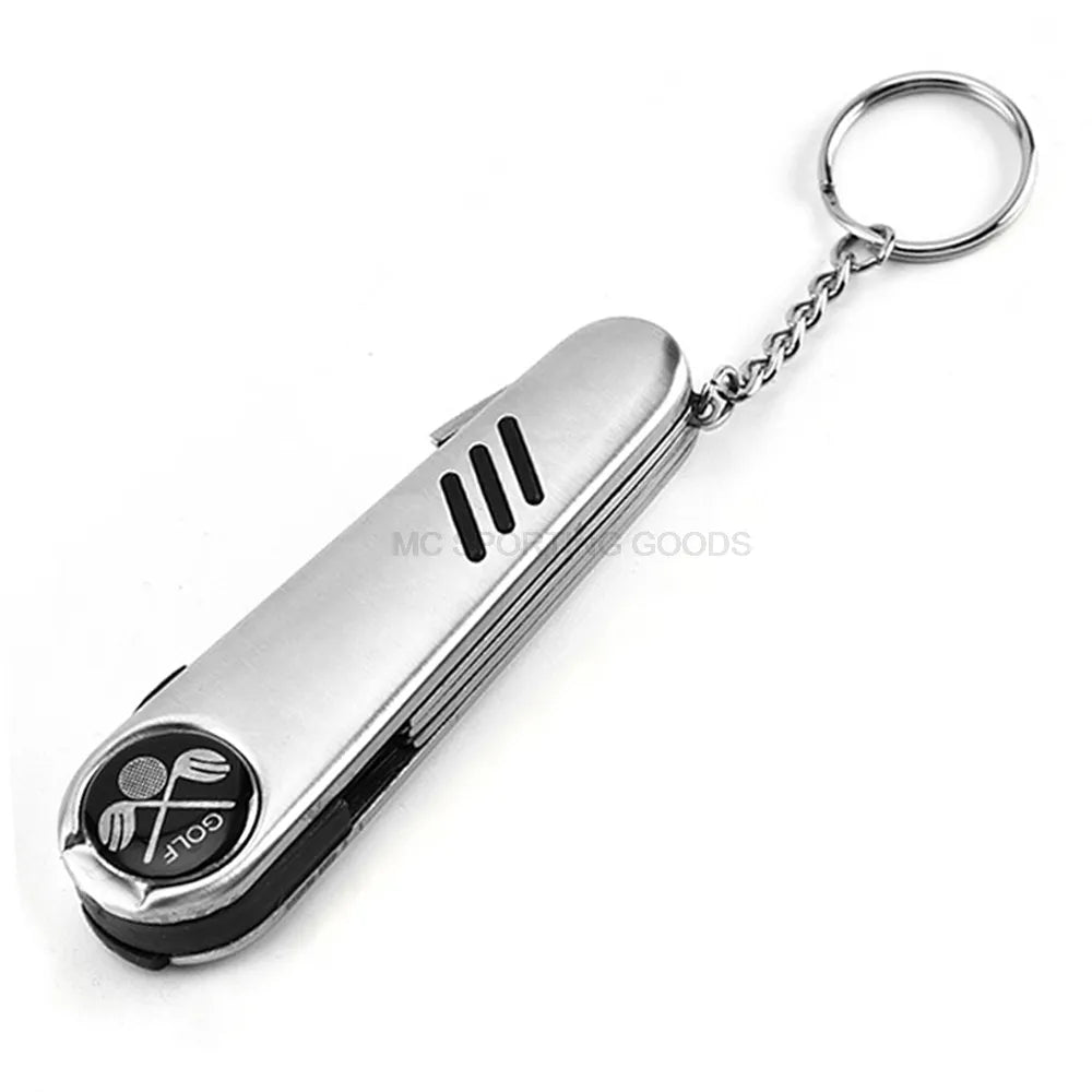 Multi-Function Golf Tools Magnetic Ballmark Bush Score Pen Golf Divot Golf Clubs Stainless Steel With Knife Wrench Gift