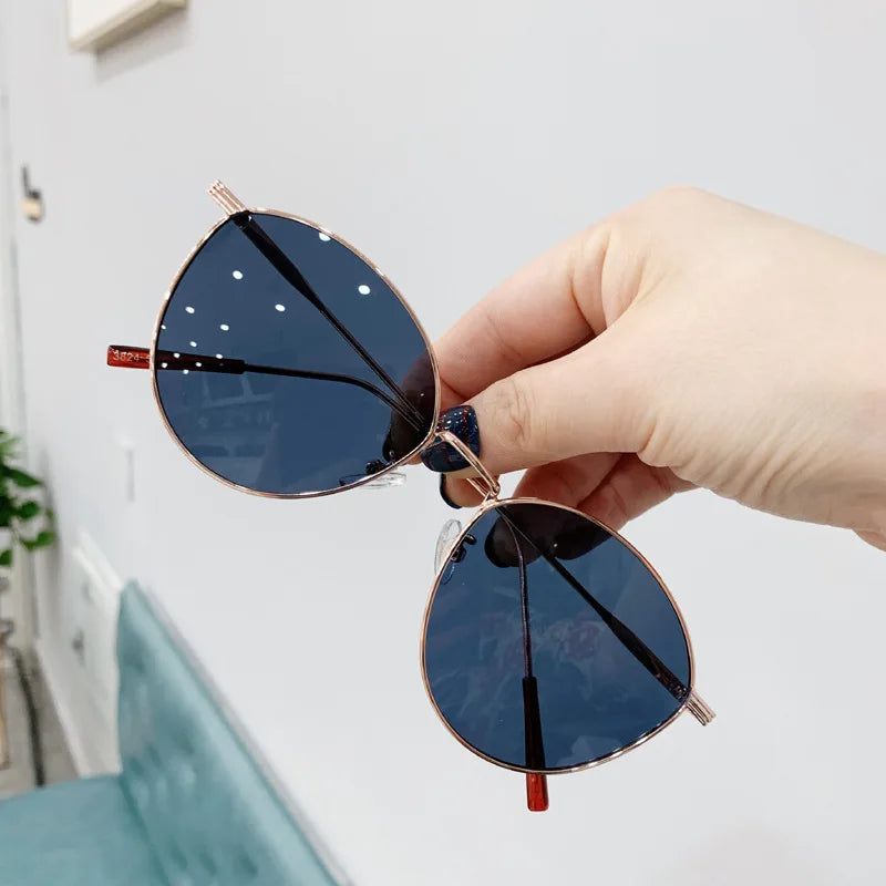 VWKTUUN Butterfly Sunglasses Women Oval Shape Shades UV400 Points Vintage Metal Frame Sunglass Outdoor Sport Driver Sunglass