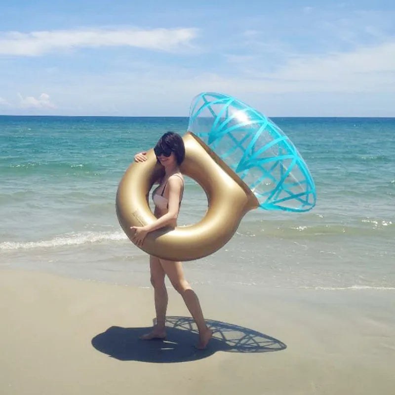 140x120 Diamond Inflatable Swimming Circle Raft Pool Float Swimming Ring for Adult Women Photo Props Pool Toys Beach Party Toy