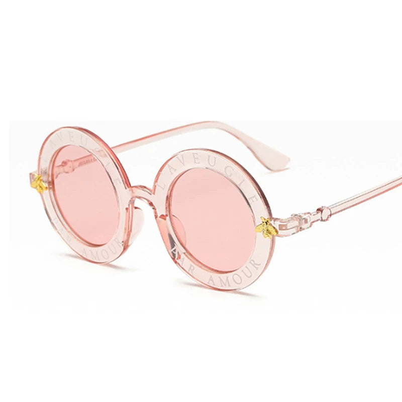 2020 New Fashion Round Frame Sunglasses Woman Vintage Sun Glasses Female Bee Design Brand Designer UV400