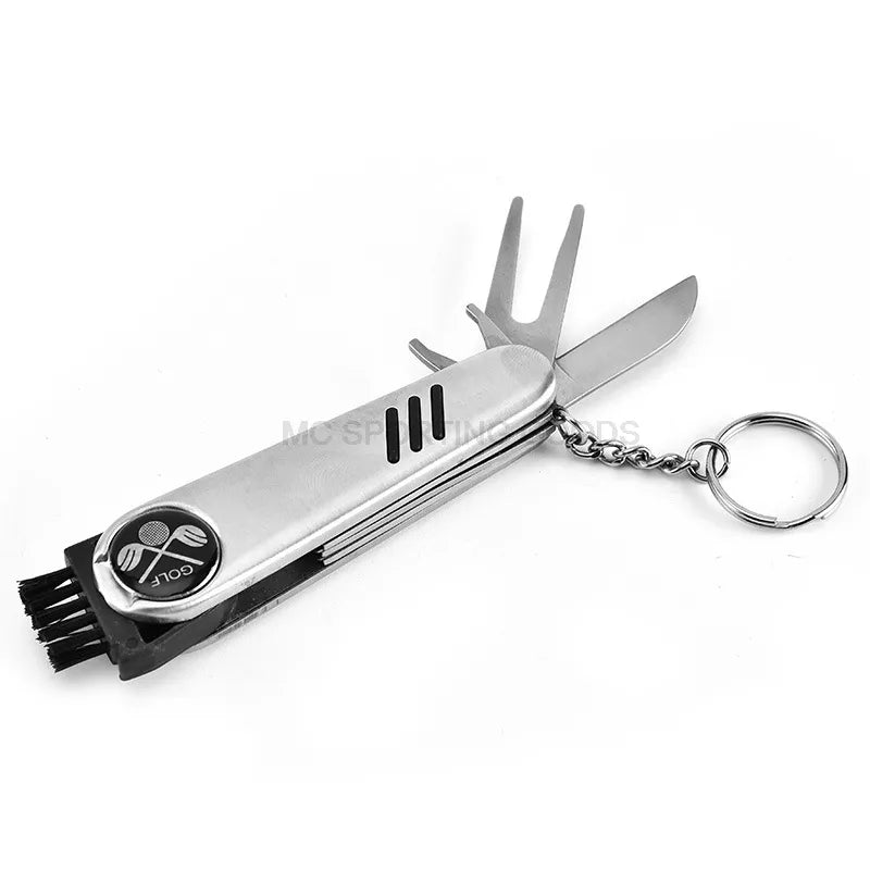 Multi-Function Golf Tools Magnetic Ballmark Bush Score Pen Golf Divot Golf Clubs Stainless Steel With Knife Wrench Gift