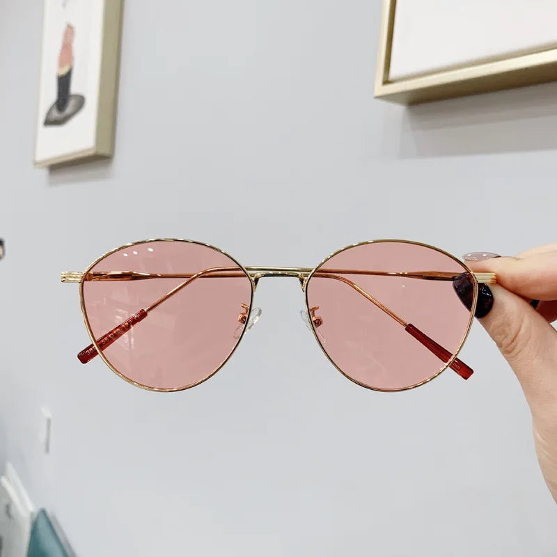 VWKTUUN Butterfly Sunglasses Women Oval Shape Shades UV400 Points Vintage Metal Frame Sunglass Outdoor Sport Driver Sunglass