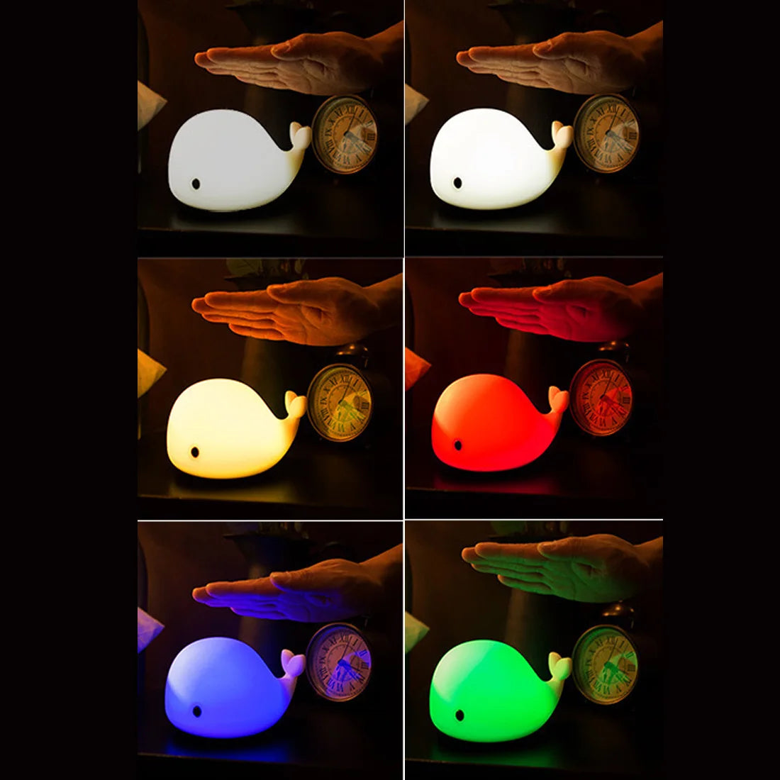 1pc Baby Room LED Night Lights Whale Cartoon Night Light Kids Bedroom Table Sleeping Lamps Children Christmas Lamp Gift