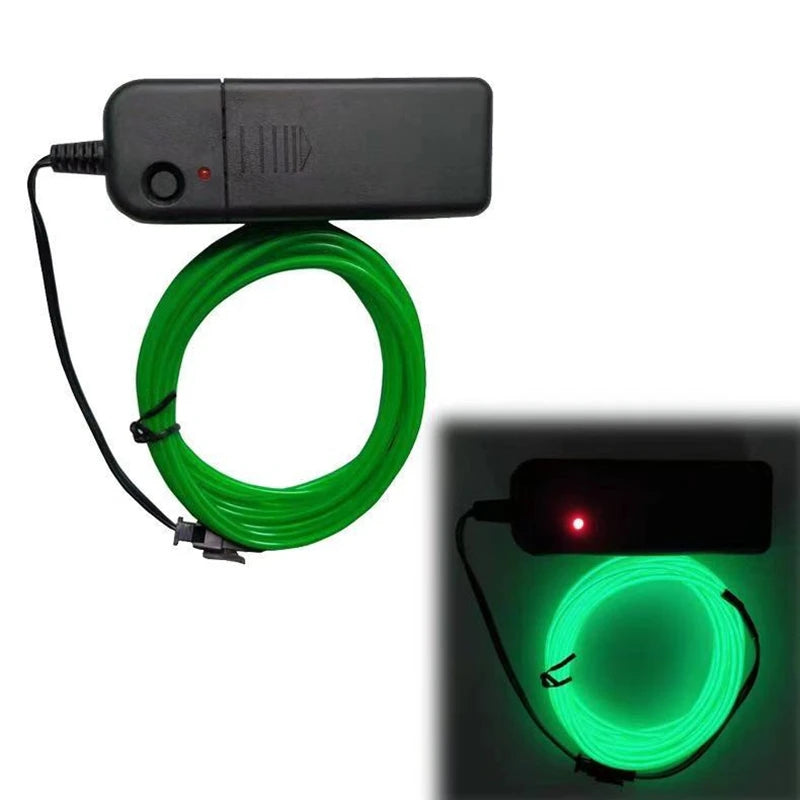 Glow EL Wire Cable LED Neon Christmas Dance Party DIY Costumes Clothing Luminous Car Light Decoration Clothes Flexible Light