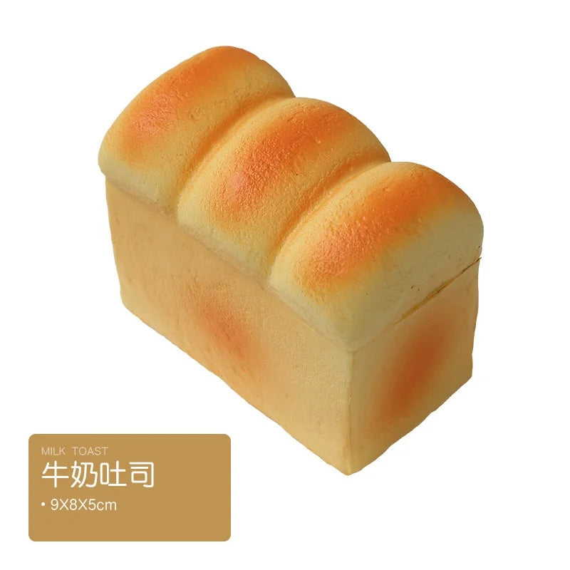 Toast Squishy Slow Rising Food Creative Simulation Bread Donuts Squeeze Stress Relief Kid Toys Spoof Tease People Desktop