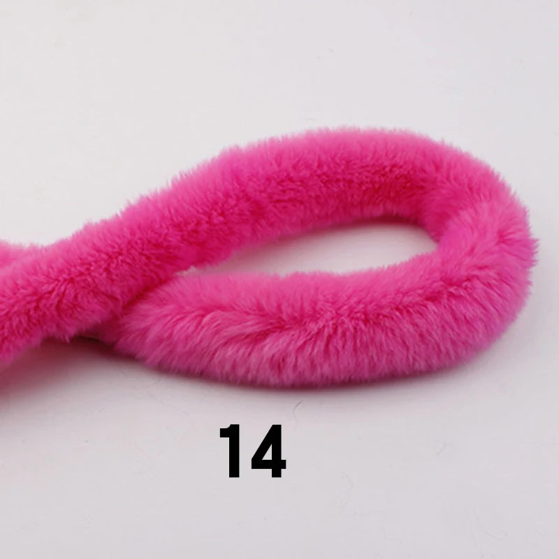 5m Thickened Artificial Rabbit Fur Trim Clothes Accessory Faux Fur Strips for Sweater Coat Hood Hat DIY Fluffy Garment Materials