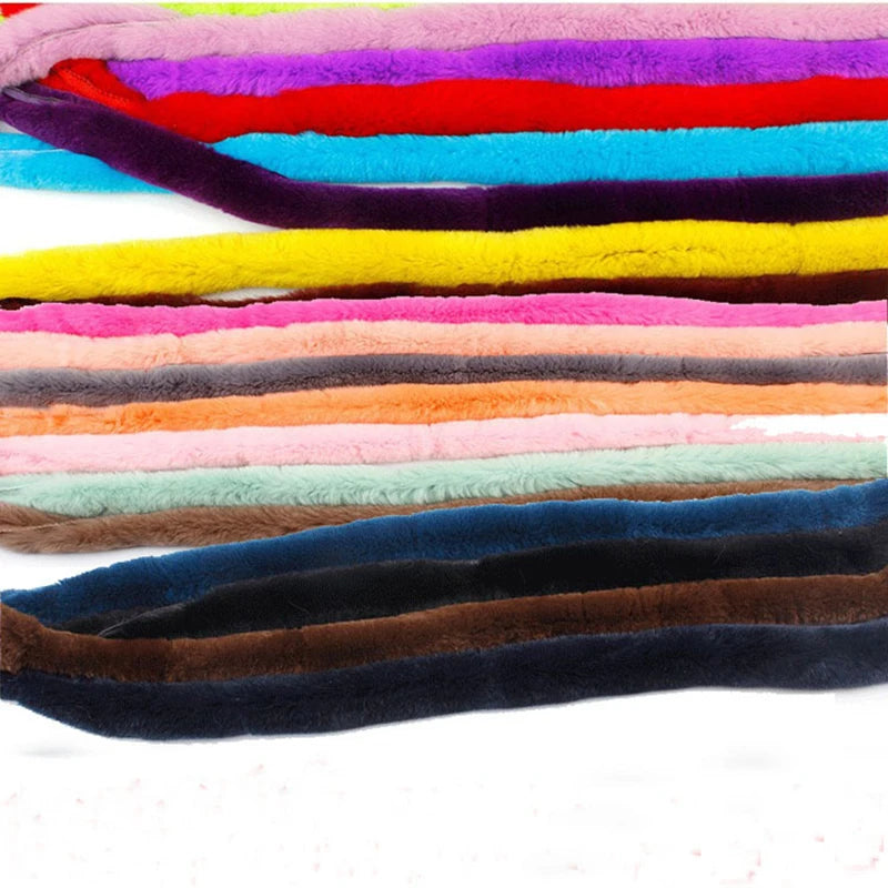 5m Thickened Artificial Rabbit Fur Trim Clothes Accessory Faux Fur Strips for Sweater Coat Hood Hat DIY Fluffy Garment Materials