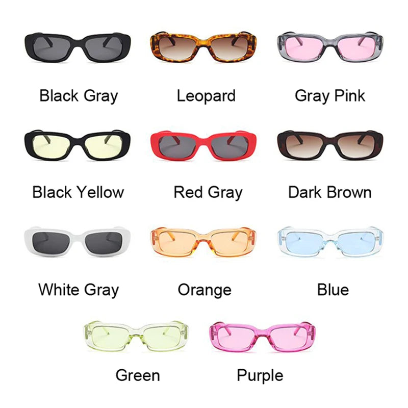 Vintage Square Sunglasses Woman Fashion Brand Designer Sun Glasses Female Retro Black Small Frame Rectangle Oculos De Sol