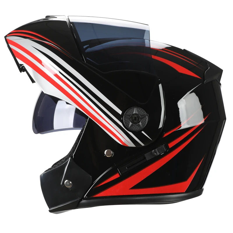 2 Gifts Unisex Racing Motorcycle Helmets Modular Dual Lens Motocross Helmet Full Face Safe Helmet Flip Up Cascos Para Moto Kask