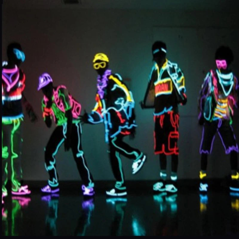 Glow EL Wire Cable LED Neon Christmas Dance Party DIY Costumes Clothing Luminous Car Light Decoration Clothes Flexible Light