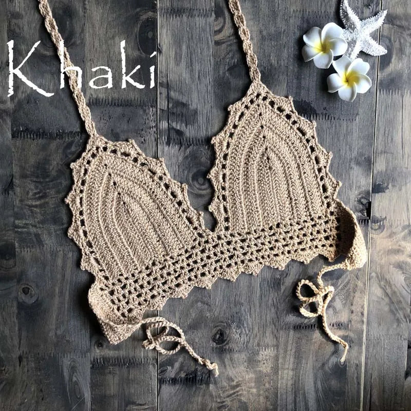 2019 New Beach Crochet Bikini Tops Summer Swimwear Top Honeymoon Hippy Bra Swimming Pools Spas Yacht Surf Bikini