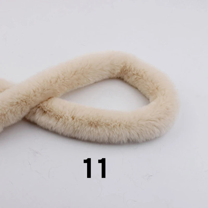 5m Thickened Artificial Rabbit Fur Trim Clothes Accessory Faux Fur Strips for Sweater Coat Hood Hat DIY Fluffy Garment Materials