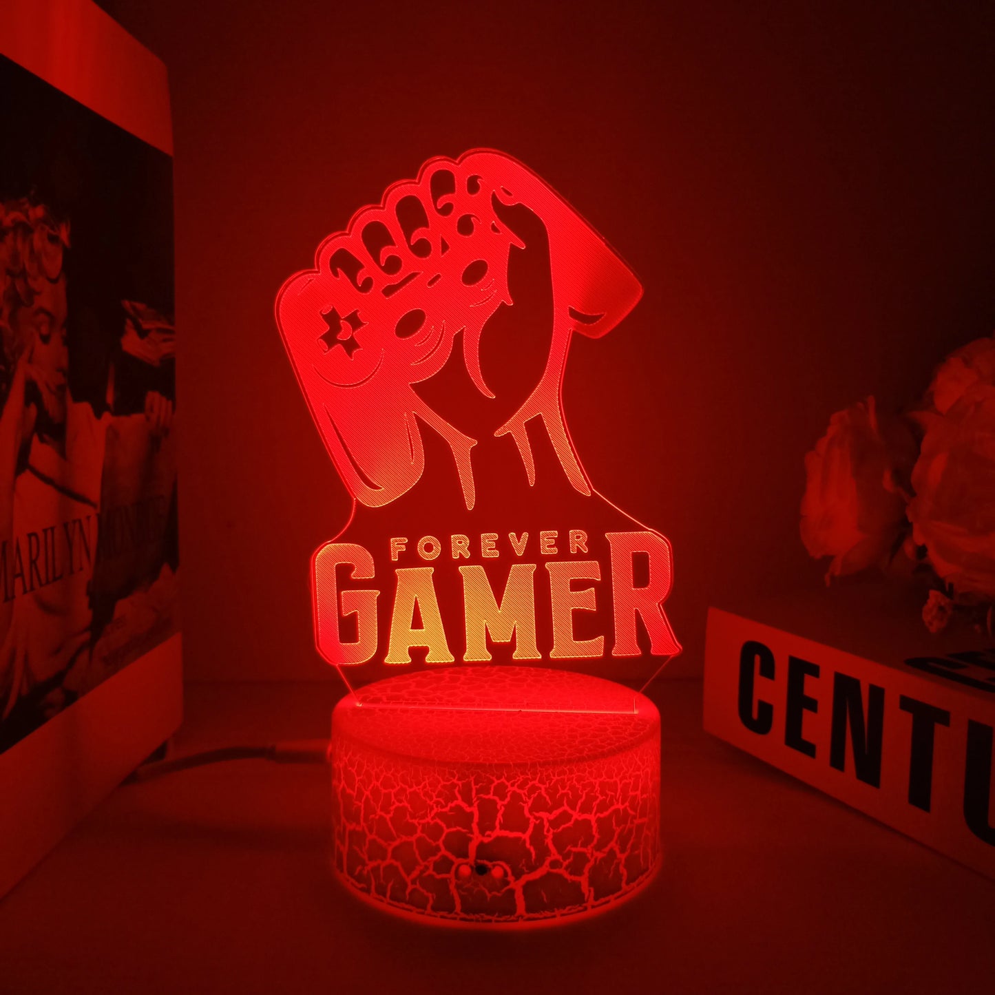 3D Night Lamp Gaming Room Desk Setup Lighting Decor Gamepad Icon LED Light Atmosphere Table Bedside Night Lamps Kids Gift