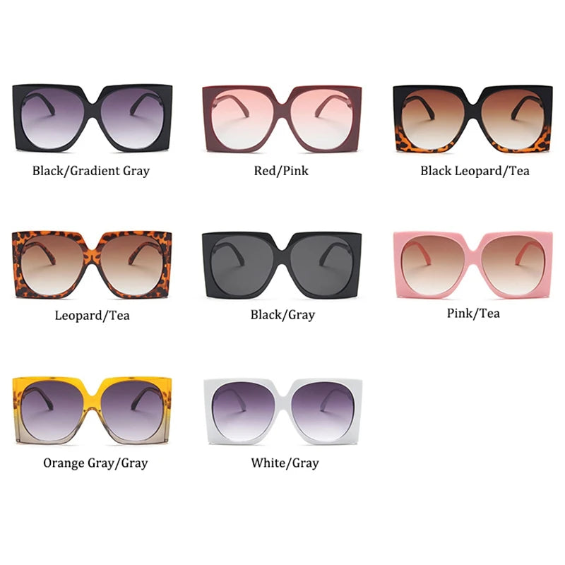 Retro Square Brand Designer Sunglasses Women Fashion Eye Glasses Oversized Luxury Glasses Eyewear Oversized Sunglasses Woman