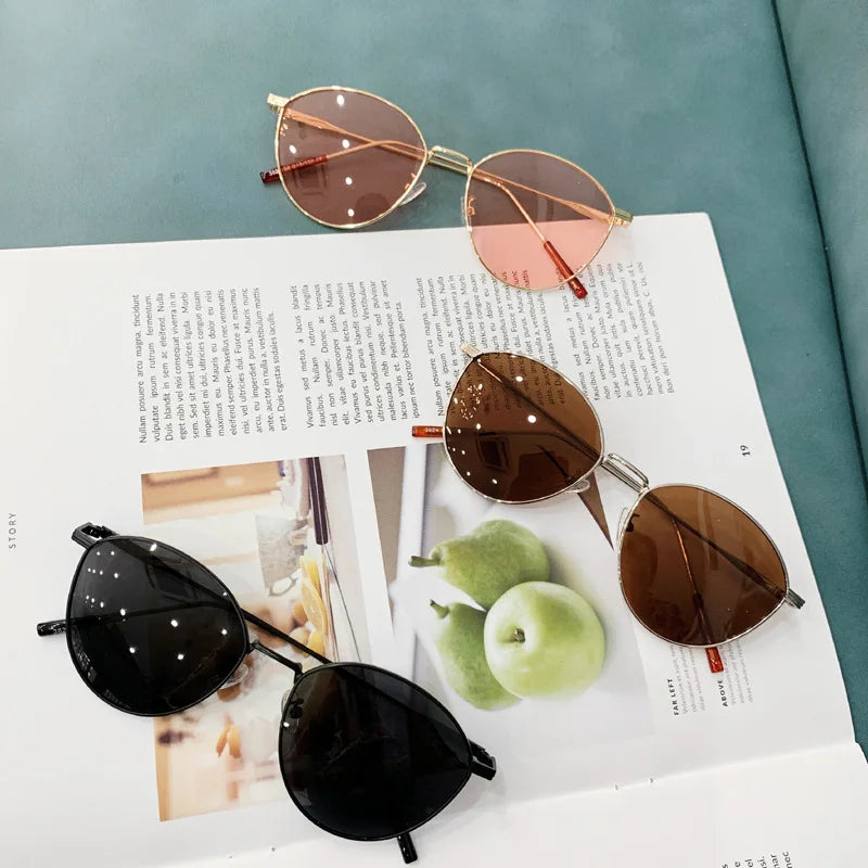 VWKTUUN Butterfly Sunglasses Women Oval Shape Shades UV400 Points Vintage Metal Frame Sunglass Outdoor Sport Driver Sunglass