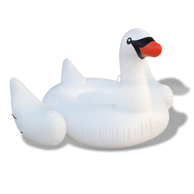 Inflatable Flamingo Swimming Pool Float Summer Island Giant Ride on Swan Swimming Lifebuoy Lounge Inflatable Pool Toy Raft