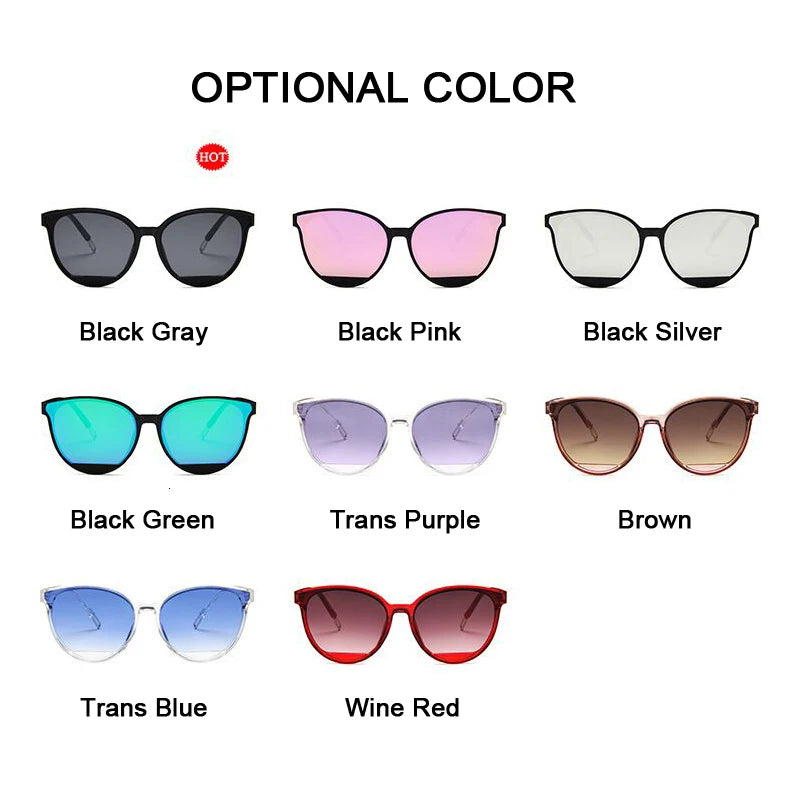 New Classic Oval Red Woman Sunglasses Female Vintage Luxury Plastic Brand Designer Cat Eye Sun Glasses UV400 Fashion