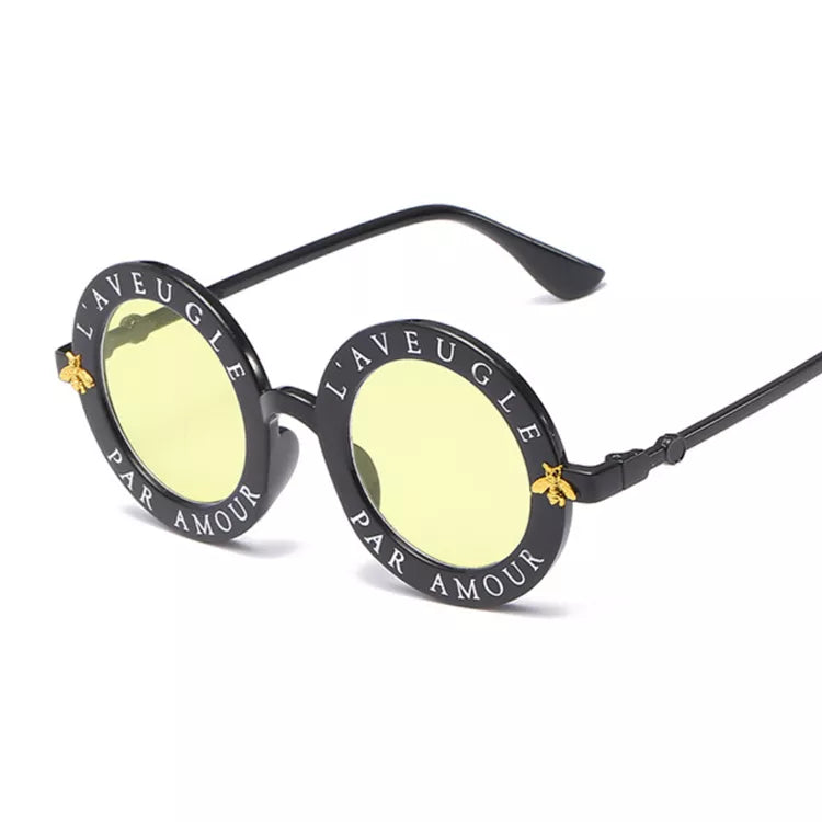 2020 New Fashion Round Frame Sunglasses Woman Vintage Sun Glasses Female Bee Design Brand Designer UV400