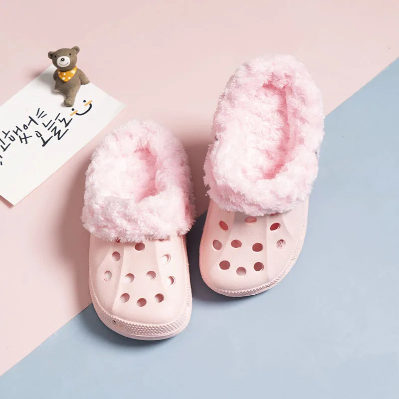 Children Kids Girls Boys Mules Winter Warm Garden Clogs Sneakers Slippers Baby Sandles Shoes for Girl Boy EUR24-35