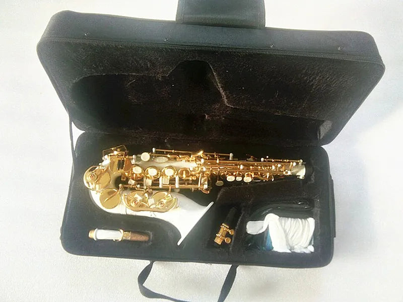 New High Quality Soprano Saxophone White Saxophone Curved Soprano Sax Complete Fittings