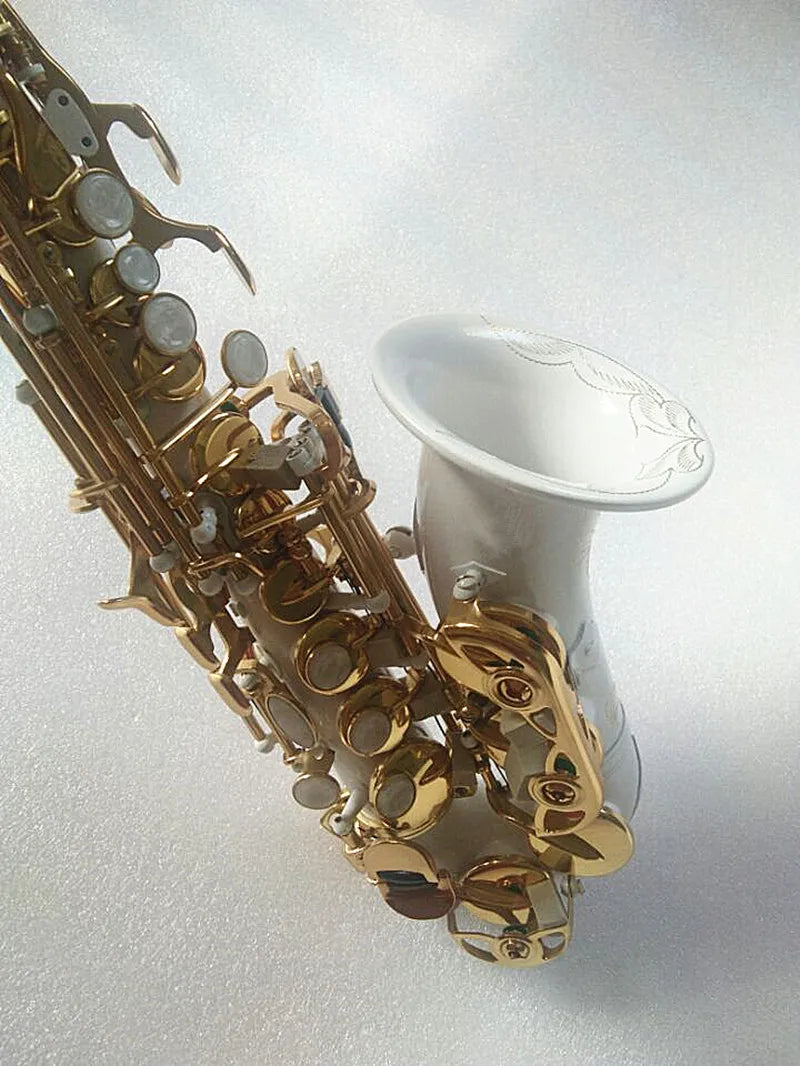 New High Quality Soprano Saxophone White Saxophone Curved Soprano Sax Complete Fittings