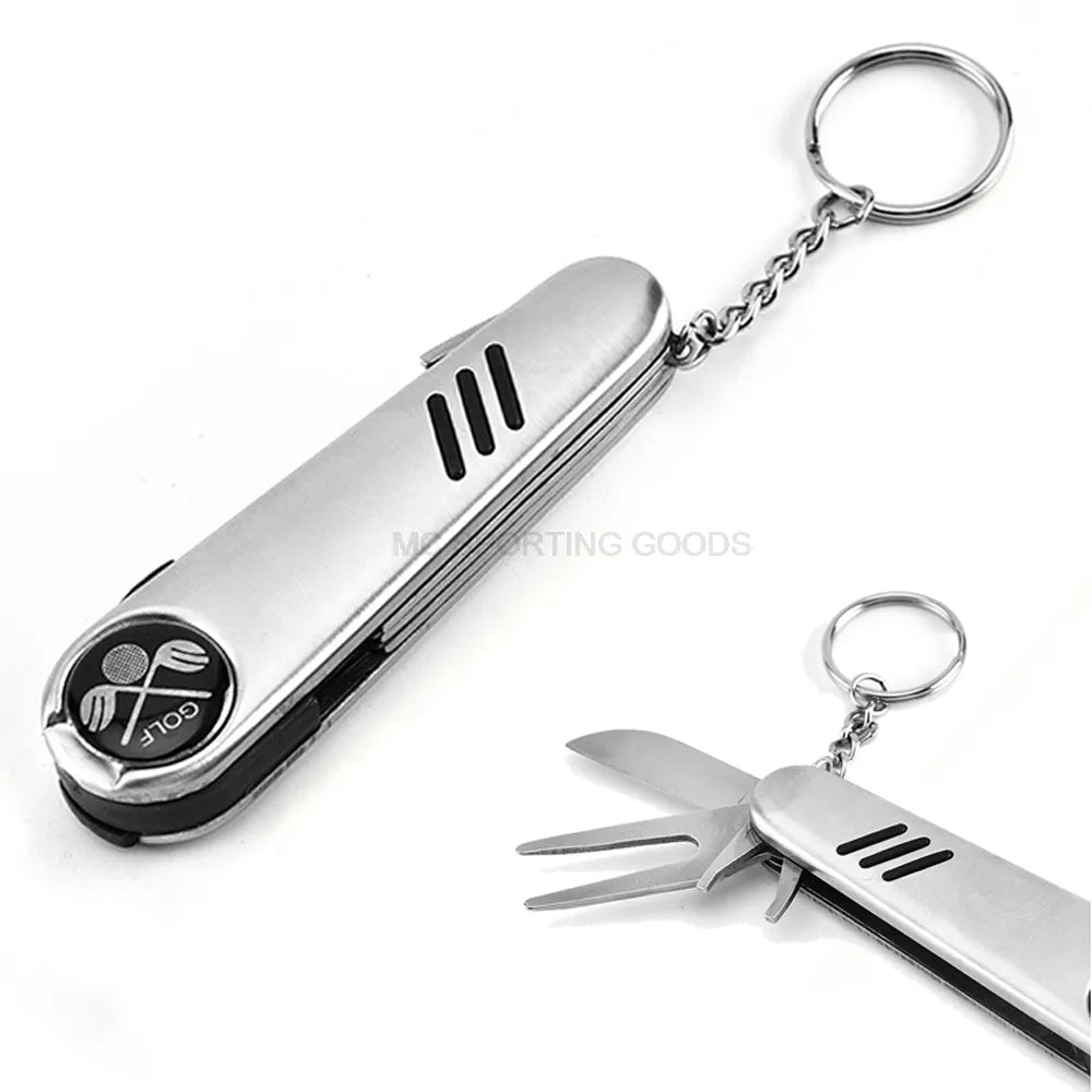 Multi-Function Golf Tools Magnetic Ballmark Bush Score Pen Golf Divot Golf Clubs Stainless Steel With Knife Wrench Gift