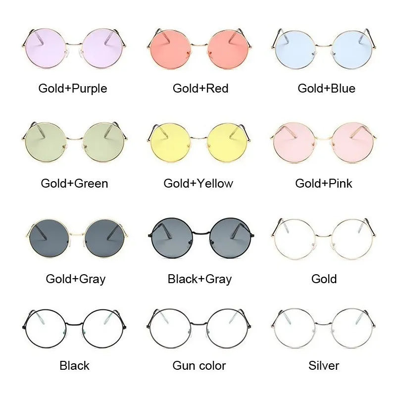 2019 Retro Round Pink Sunglasses Woman Brand Designer Sun Glasses for Woman Alloy Mirror Female Oculos De Sol Black