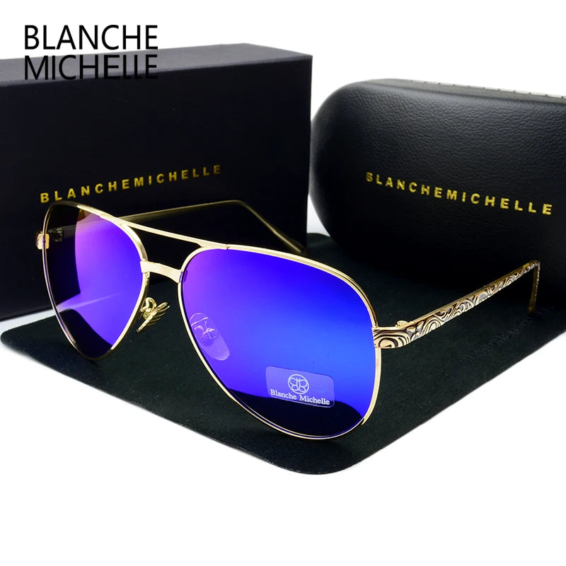 High Quality Pilot Sunglasses Women Polarized UV400 Sunglass Mirror Vintage Sun Glasses 2024 Sunglasses Woman Okulary With Box