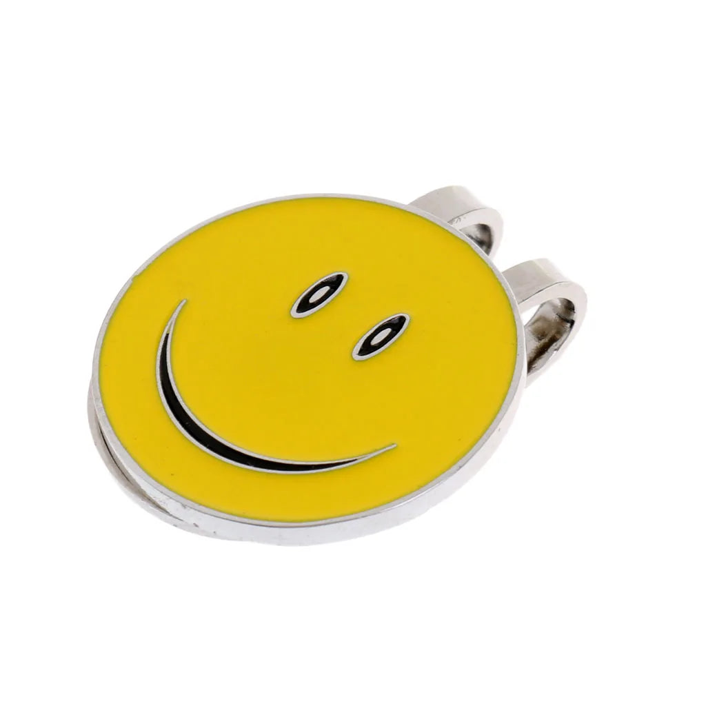 1Pcs Sturdy Smile Face Magnetic Alloy Hat Clip Golf Ball Mark Fit for Golf Cap Visor Outdoor Golf Accessories Golf Marker