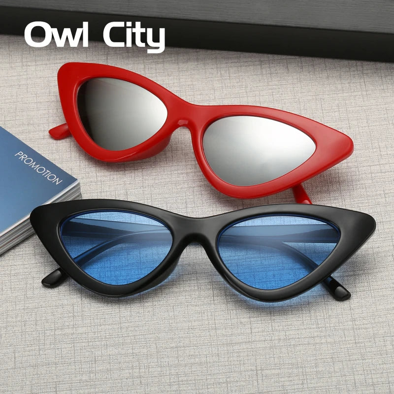 Owl City Vintage Women Sunglasses Cat Eye Eyewear Brand Designer Retro Sunglass Female Oculos De Sol UV400 Sun Glasses