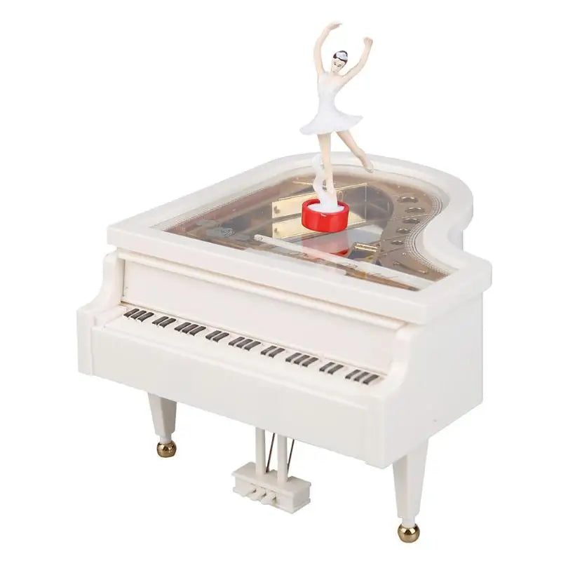 Heart Shape Dancing Ballerina Music Box PLastic Jewellery Box Carousel Hand Crank Music Box Mechanism Gift for Valentine's Day