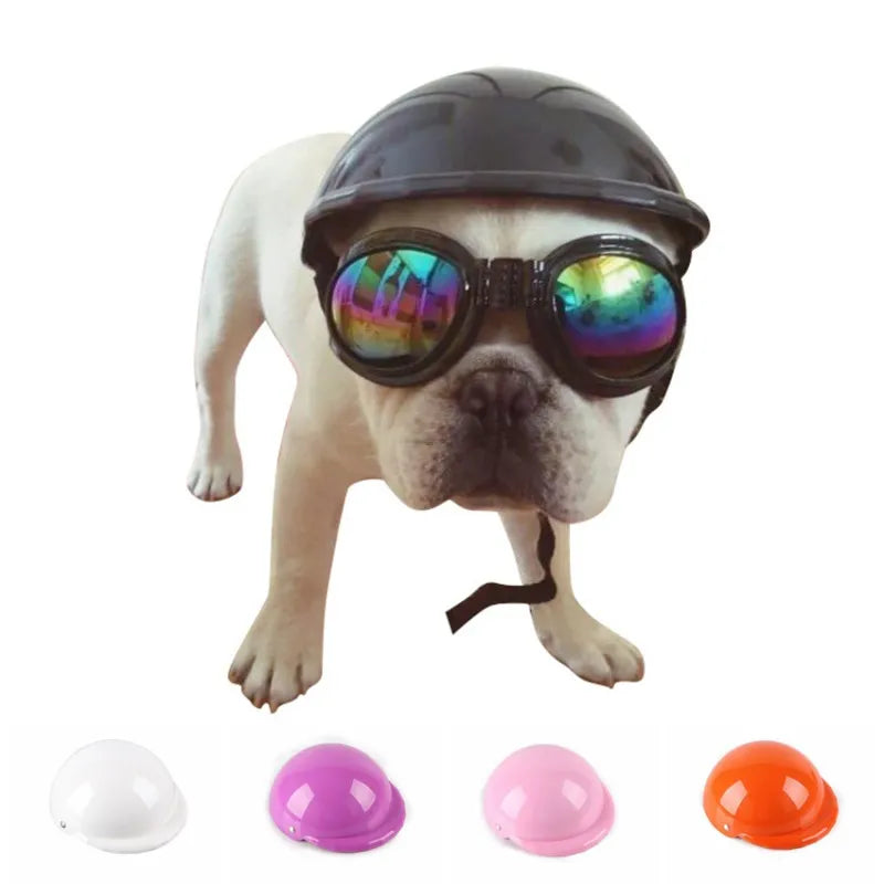 Dog Helmets for Motorcycles Cool ABS Fashion Pet Dog Hat Helmet Plastic Pet Protect Ridding Cap SML