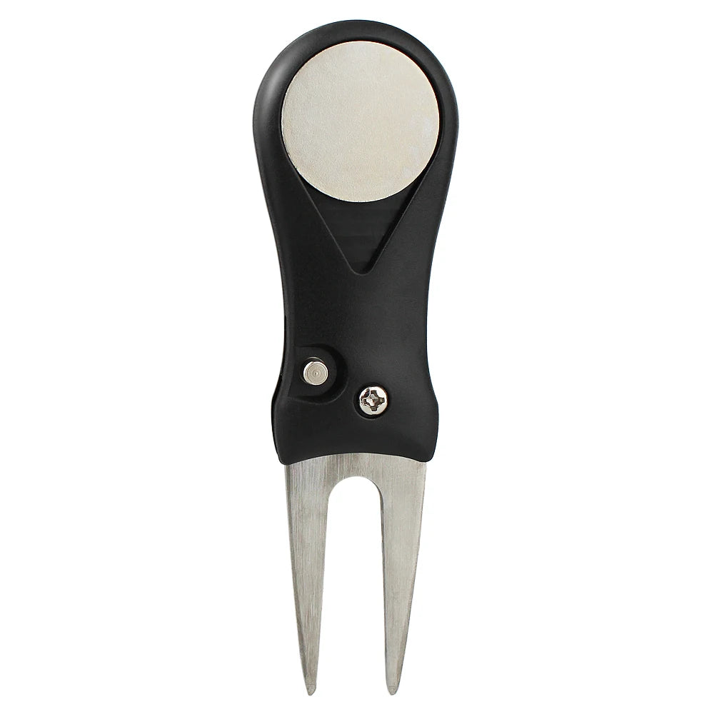 1 Pcs Steel Golf Divot Repair Switchblade Tool Pitch Groove Cleaner Golf Pitchfork Golf Accessories Putting Green Fork Dropship