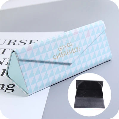 Mimiyou Top-Grade PU Spectacle Cases for Eyeglasses Fashion Folding Sunglasses Box Bag Portable Triangle Eyewear Protector