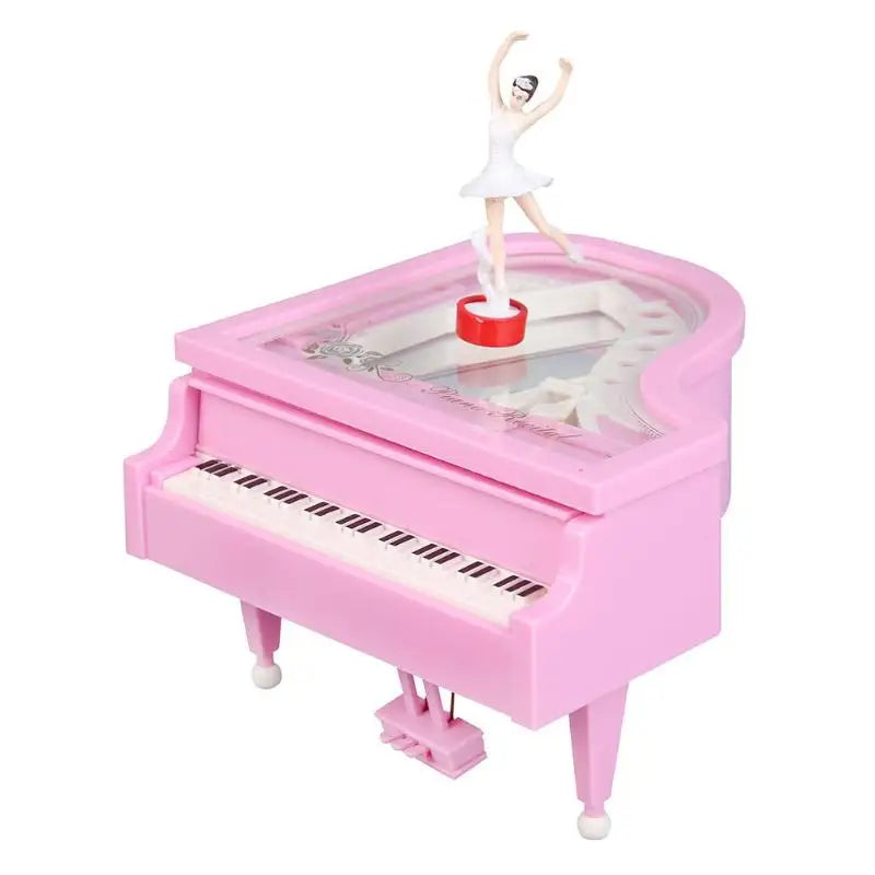 Heart Shape Dancing Ballerina Music Box PLastic Jewellery Box Carousel Hand Crank Music Box Mechanism Gift for Valentine's Day