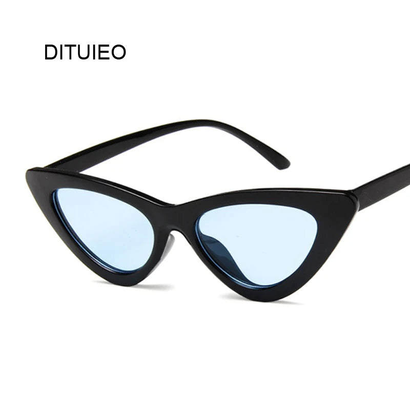 Cat Eye Woman Sunglasses Fashion Luxury Brand Designer Lady Female Mirror Points Sun Glasses for Woman Oculos De Sol Black